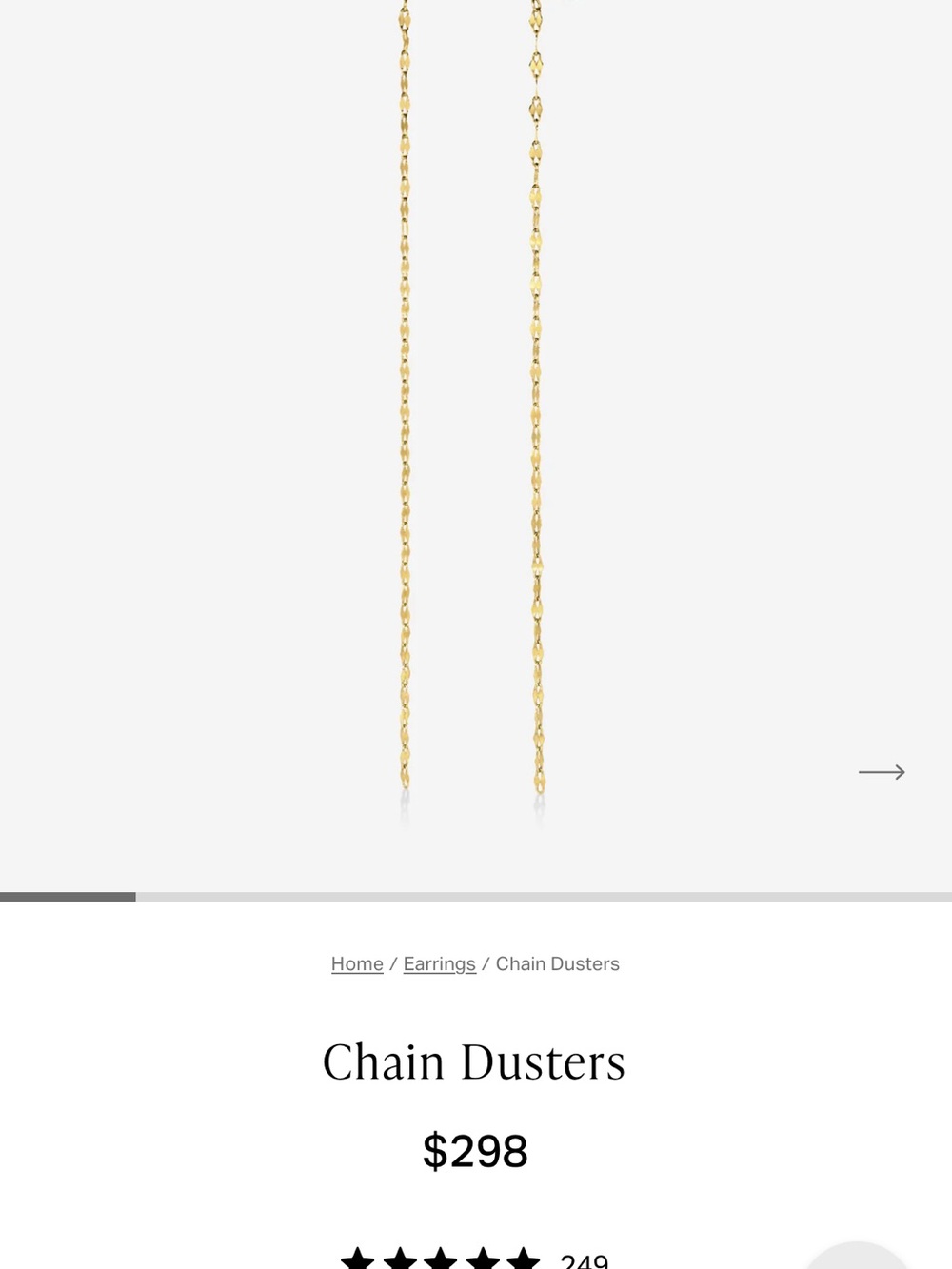 Ring Concierge Gold Chain Duster Earrings